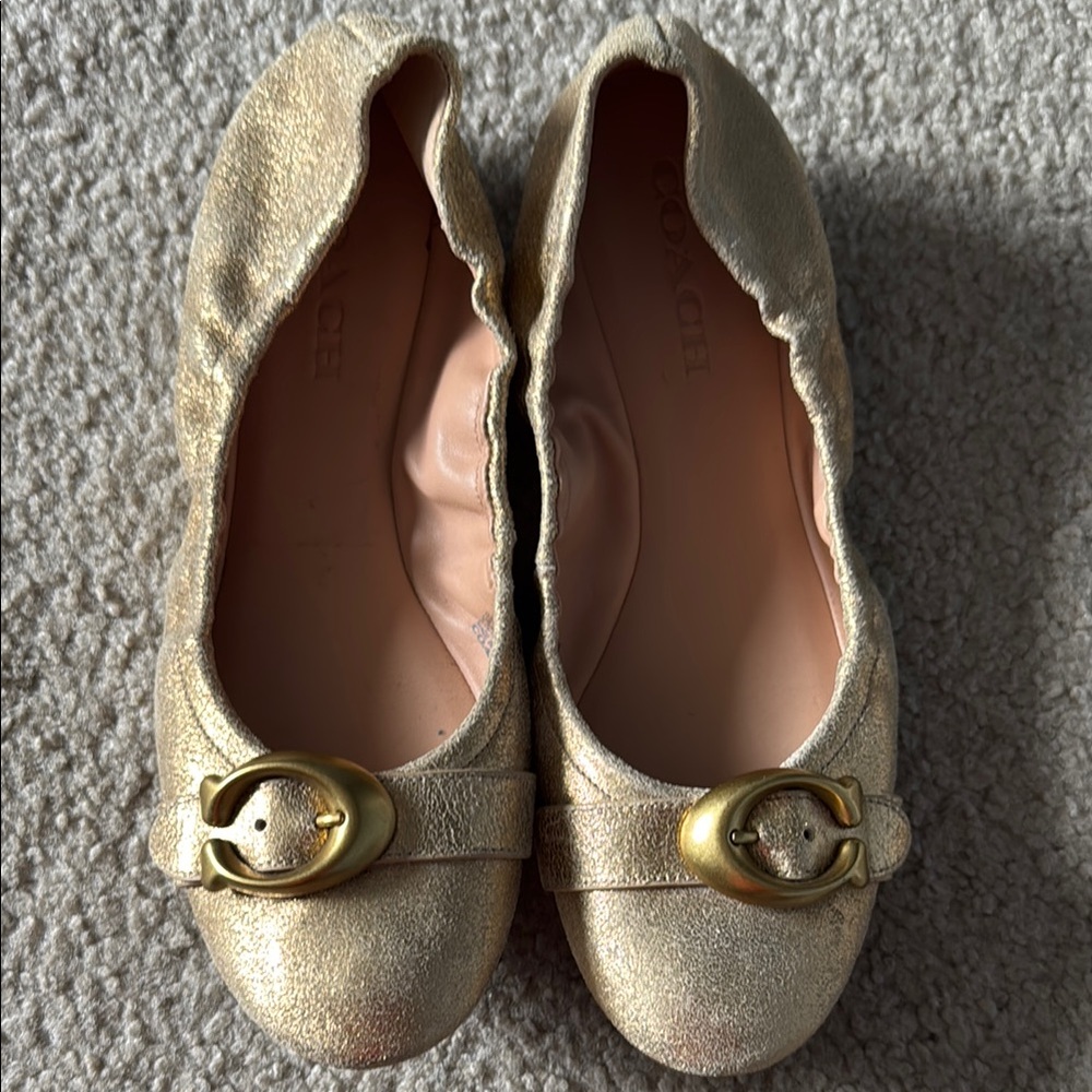 Coach Gold Women's Ballet Flats 7.5